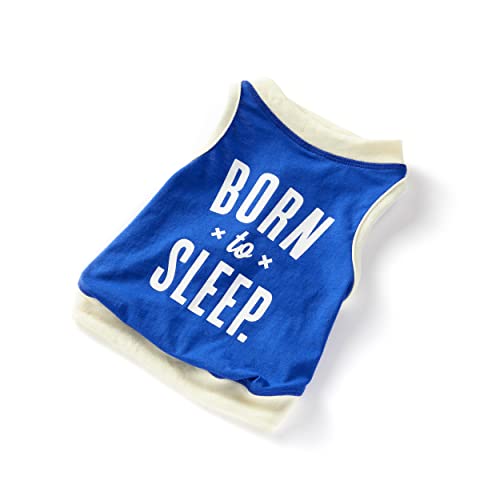 Brass Monkey Born to Sleep Dog Tank; Pre-Shrunk Cotton Pet Muscle Tank; Small (16' Chest); Cute Dog Accessories with Eye-Catching Design