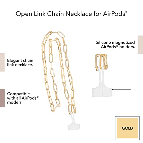 Anne Klein Apple AirPods Paperclip Chain Necklace