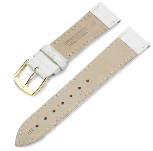 Hadley-Roma Women's LS-717 16mm White Crocodile Grain Watch Strap