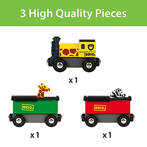BRIO World - 33722 Safari Train | 3 Piece Toy Train Accessory for Kids Age 3 and Up