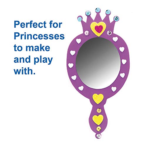Baker Ross-ET595 Ltd Princess Foam Mirror Kits Self Adhesive Mirror and Foam Decorations, Children's Craft Activity (Pack of 4)