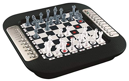 Lexibook Chessman® FX, Electronic Chess Game with Tactile Keyboard and Light and Sound Effects, 32 Pieces, 64 Levels of Difficulty, Family Board Game, Black/Grey, CG1335