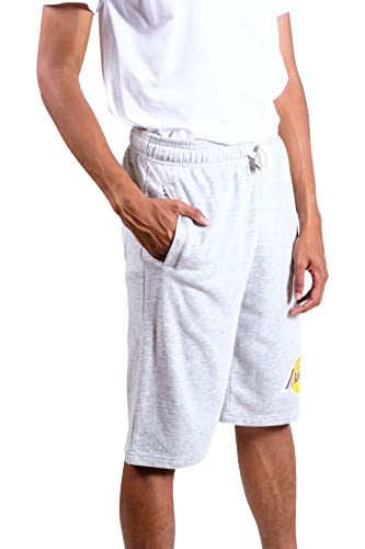 Ultra Game NBA Los Angeles Lakers Mens French Terry Shorts, Heather Gray, Large