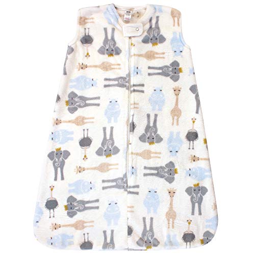 Hudson Baby Unisex Baby Plush Sleeping Bag, Sack, Blanket, Royal Safari, 6-12 Months