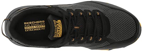 Skechers Men's GOrun Altitude-Trail Running Walking Hiking Shoe with Air Cooled Foam Sneaker, Black/Yellow, 9