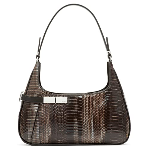 Calvin Klein Jade Top Zip Shoulder Bag, Black Python,One Size