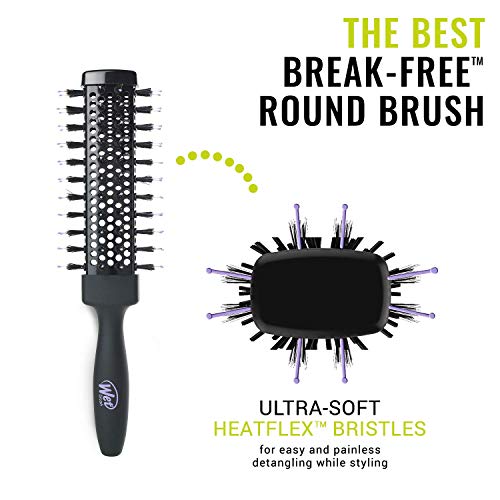 Wet Brush Beach Waves Round Brush for All Hair Types A Perfect Blow Out with Less Pain, Effort and Breakage Rectangular Barrel, Black