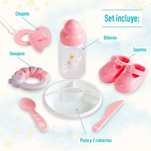 15' Realistic Soft Body Baby Doll with Open/Close Eyes | JC Toys - Berenguer Boutique | 10 Piece Gift Set with Bottle, Rattle, Pacifier and Accessories | Pink | Ages 2+