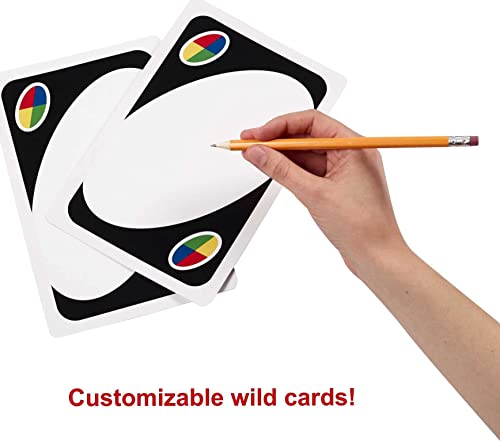 Mattel Games Giant UNO Card Game for Kids, Adults and Family Night, Oversized Cards and Customizable Wild Cards for 2-10 Players