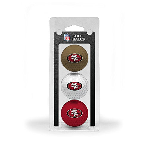 Team Golf NFL San Francisco 49ers Regulation Size Golf Balls, 3 Pack, Full Color Durable Team Imprint,Multi Team Colors,One Size,TEG7085_03
