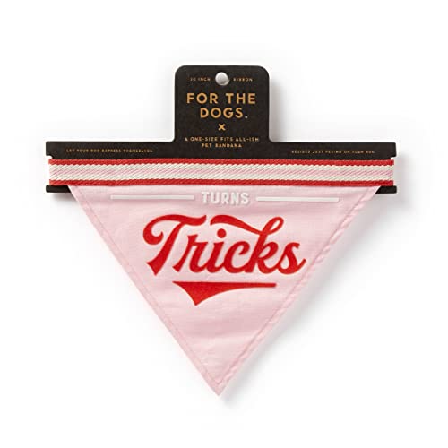 Brass Monkey Turns Tricks Dog Bandana; Durable Cotton Pet Bandana; One Size Fits Most; 9” W x 6” H; 30” Tie Ribbon; Cute Dog Accessories with Eye-Catching Design