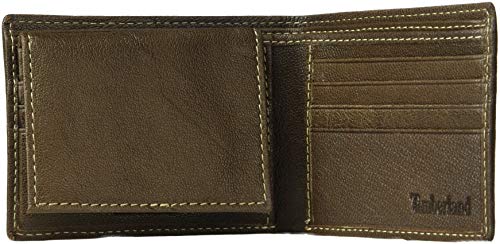 Timberland mens Genuine Leather Rfid Blocking Passcase Security Wallet Billfold, Dark Brown, One Size US