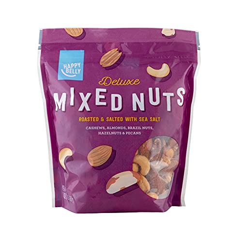 Amazon Brand - Happy Belly Deluxe Mixed Nuts, 16 Ounce, Pack of 2 (Packaging May Vary)