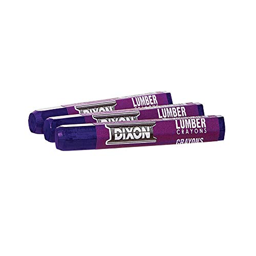 Dixon Industrial Lumber Marking Crayons, 4.5' x 1/2' Hex, Purple, 12-Pack (49300)
