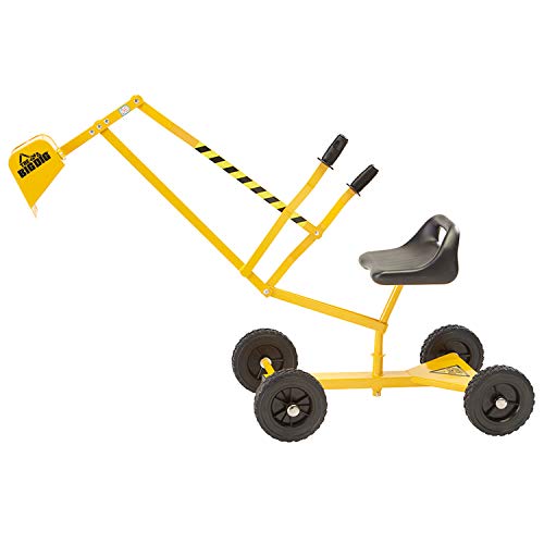 The Big Dig and Roll Big Dig Sandbox Digger Excavator Crane with 360° Rotation with Base, Great for Sand, Dirt and Snow | Steel Outdoor Play | Beach Toy | Yellow | Age 3+