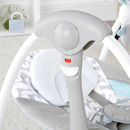 Ingenuity ConvertMe 2-in-1 Compact Portable Automatic Baby Swing and Infant Seat, Battery-Powered Vibrations, Nature Sounds, 0-9 Months 6-20 lbs (Raylan)