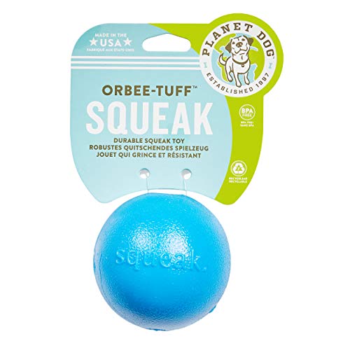 Planet Dog Orbee-Tuff Squeak Ball Blue Dog Fetch Toy