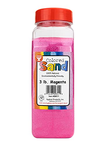Hygloss Products Colored Play Sand - Assorted Colorful Craft Art Bucket O' Sand, Magenta, 3 lb