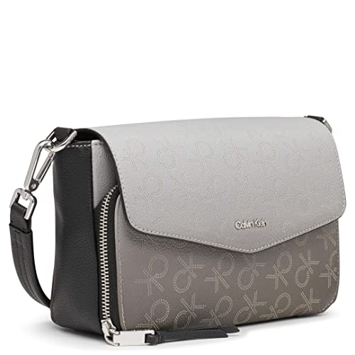 Calvin Klein Ava Novelty Demi Shoulder Bag, Black Multi Perf Logo