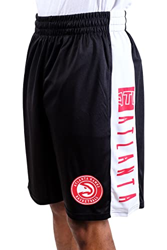 Ultra Game NBA Atlanta Hawks Mens Mesh Basketball Shorts, Black, XX-Large