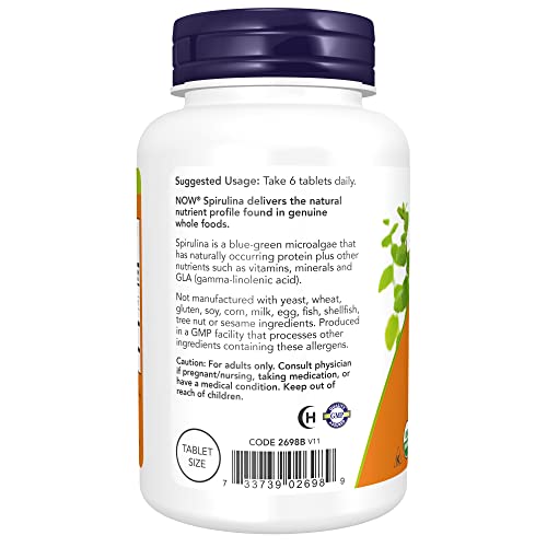 Now Foods Organic Spirulina Tablets, 200
