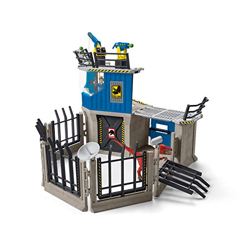 Schleich Dinosaur Toys Science Playset - 33-Piece Set Research Station with Brachiosaurus, Velociraptor, Men Scientist Action Figures, and Dart Cannon, Kids Figurines for Ages 4 and Above