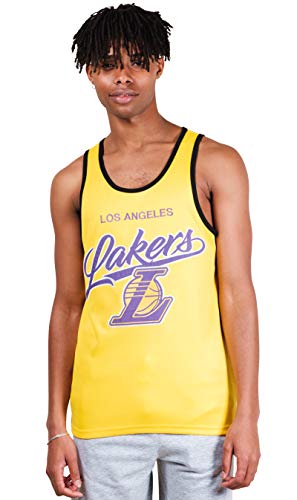 Ultra Game NBA Los Angeles Lakers Mens Jersey Tank Top Mesh Sleeveless Muscle T-Shirt, Team Color, Medium