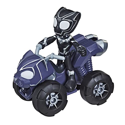 Spidey and His Amazing Friends Hasbro Marvel Black Panther Action Figure and Panther Patroller Vehicle, for Kids Ages 3 and Up