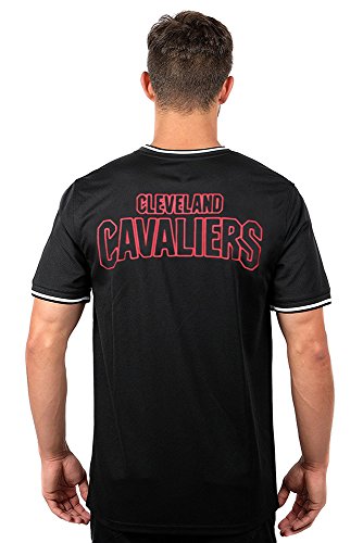 Ultra Game NBA Cleveland Cavaliers Mens Jersey V-Neck Mesh Short Sleeve Tee Shirt, Black, Large