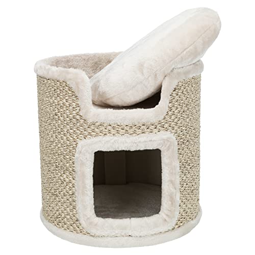 TRIXIE Ria Cat Condo with Padded Cushion on Top, Sisal Scratching Surface