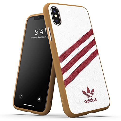 adidas Originals White/Collegiate Burgundy Molded Case for iPhone X/XS, Drop-Resistant Phone Case