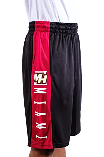 Ultra Game NBA Miami Heat Mens Mesh Basketball Shorts, Black, Large