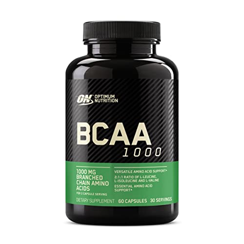 Optimum Nutrition Instantized BCAA Capsules, Keto Friendly Branched Chain Essential Amino Acids, 1000mg, 60 Count (Packaging May Vary)
