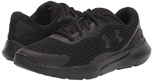 Under Armour Women's Surge 3 Running Shoe, Black (002)/Black, 10.5