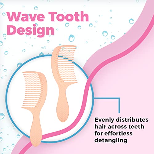 Wet Brush Go Green Coconut Oil Infused Treatment Comb - Wide Tooth Hair Detangler with WaveTooth Design that Gently and Glides Through Tangles - No Split Ends and No Damage