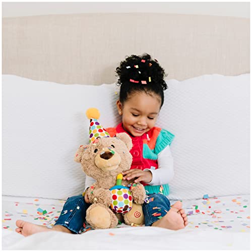 GUND Happy Birthday Teddy Bear Bear Animated Plush Toy, Glow-in-The-Dark Singing Stuffed Animal, Brown, 10”
