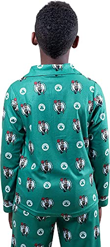 Ultra Game NBA Boston Celtics Youth 2 Piece Soft Tee Shirt and Lounge Pants Sleepwear Loungewear Pajama Set, Team Color, 7