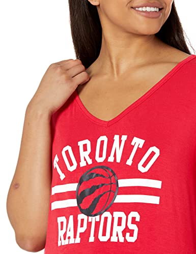 Ultra Game -NBA Toronto Raptors Womens Box Out Varsity Stripe Tee Shirt, Team Color, X-Large