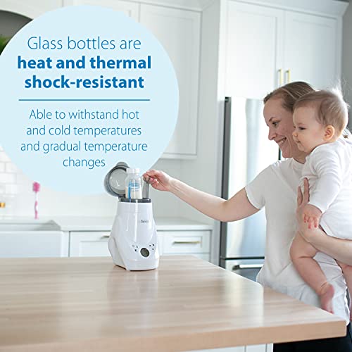 Dr. Brown’s Natural Flow® Anti-Colic Options+™ Narrow Glass Baby Bottle 4 oz/120 mL, with Level 1 Slow Flow Nipple, 1 Pack, 0m+