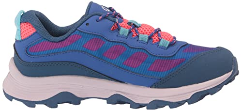Merrell Moab Speed Low Waterproof Hiking Shoe, Blue/Berry/Turq, 11 US Unisex Big Kid
