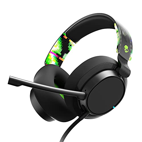 Skullcandy SLYR Pro Wired Over-Ear Gaming Headset/Soft Earpads/Clear Voice Smart Mic/Works with Playstation, PS5, Xbox, Xbox Series X, Nintendo Switch, Mobile, VR, and PC/Kids or Adult - Green