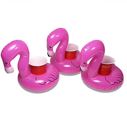 GoFloats Inflatable Pool and Hot Tub Drink Holders (3 Pack) (Choose - Unicorn, Flamingo, Palm Tree and More)