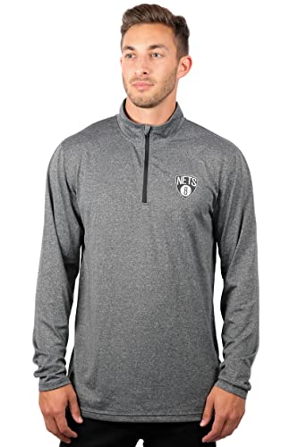 Ultra Game NBA Men's Quarter Zip Long Sleeve Pullover T-Shirt