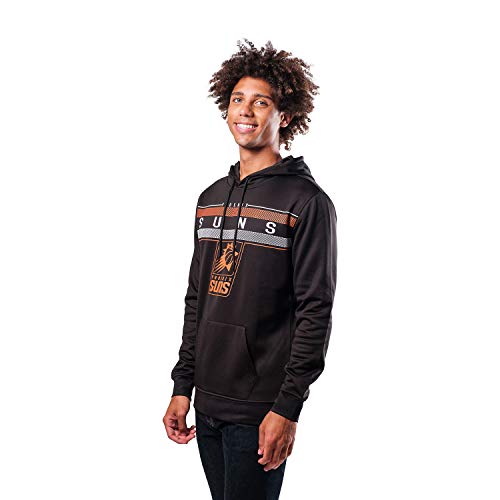 Ultra Game NBA Phoenix Suns Mens Fleece Midtown Pullover Sweatshirt, Black, XX-Large
