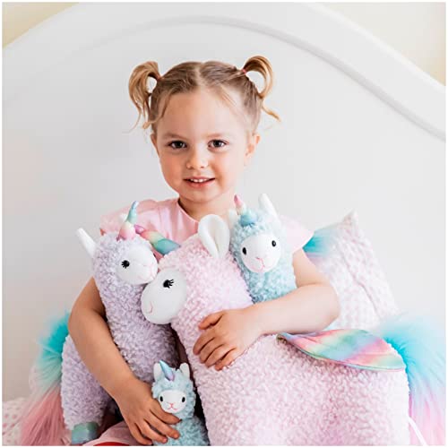 GUND Cotton Candy Llamacorn Plush Toy, Unicorn Stuffed Animal for Ages 1 and Up, Blue/Rainbow, 11”