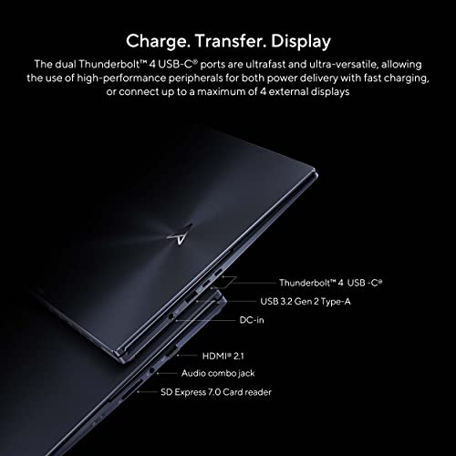 ASUS Zenbook Pro 16X OLED 16' 4K OLED 16:10 Touch Display, Dial, Intel i7-12700H CPU, GeForce RTX 3060 Graphics, 16GB RAM, 1TB SSD, Windows 11 Home, Tech Black, UX7602ZM-DB74T