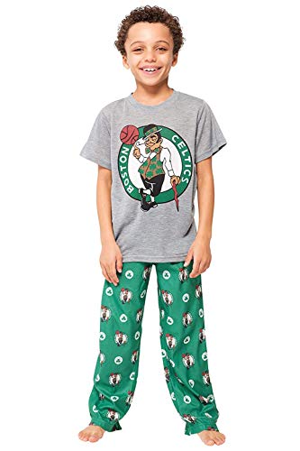 Ultra Game NBA Boston Celtics Boys 2 Piece Pjs Lounge Pants and Tee Set, Kelly Green, 7