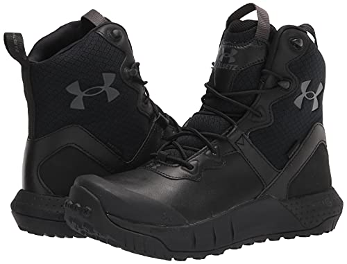 Under Armour Men's Micro G Valsetz LTHR WP Hiking Boot, Black (001)/Black, 11.5