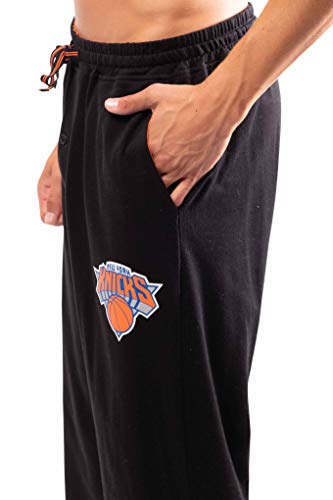 Ultra Game NBA New York Knicks Mens 2 Piece Super Soft Tee Shirt and Lounge Pants Set, Black, Medium