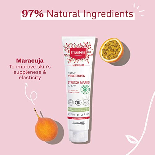 Mustela Maternity Stretch Marks Cream for Pregnancy - with Natural Avocado, Maracuja and Shea Butter - Fragrance-Free and EWG Verified - 5.07 fl. Oz
